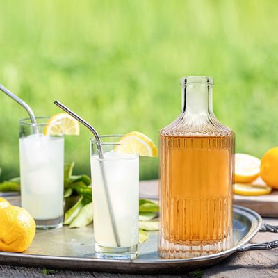OEM/ODM Αποδεκτό Διαυγές 750 ml μπουκάλι αλκοόλ με χειρισμό εκτύπωσης ψεκασμού