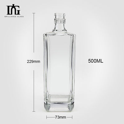 500 ml καθαρό γυάλινο μπουκάλι για ποτά ποτών ποτών ρούμι ουίσκι τζιν βότκα Παροχή δείγματος