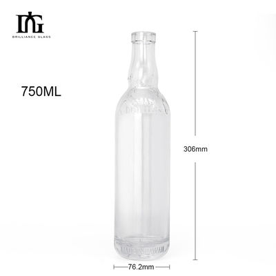 Υλικό του σώματος Γυαλί 750 ml 500 ml Ουίσκι Τζιν μπουκάλι ουίσκι για ποτά και αρώματα