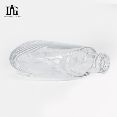 750 ml γυάλινα καθαρά στρογγυλά 700 ml γυάλινα μπουκάλια με αλκοόλ για ουίσκι και μπράντυ TJ008